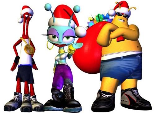 ToeJam has his eyes on Earl's sack.