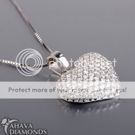   DIAMONDS HEART PENDANT 18K YELLOW GOLD PROMISE NECKLACE  