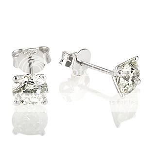 CARAT NATURAL REAL ROUND DIAMOND 18K WHITE GOLD PROMISE EARRINGS 