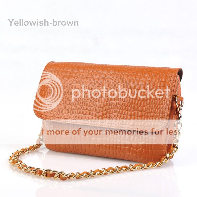 New Women Ladies Real Leather Clutch Shoulder Chain Bag  