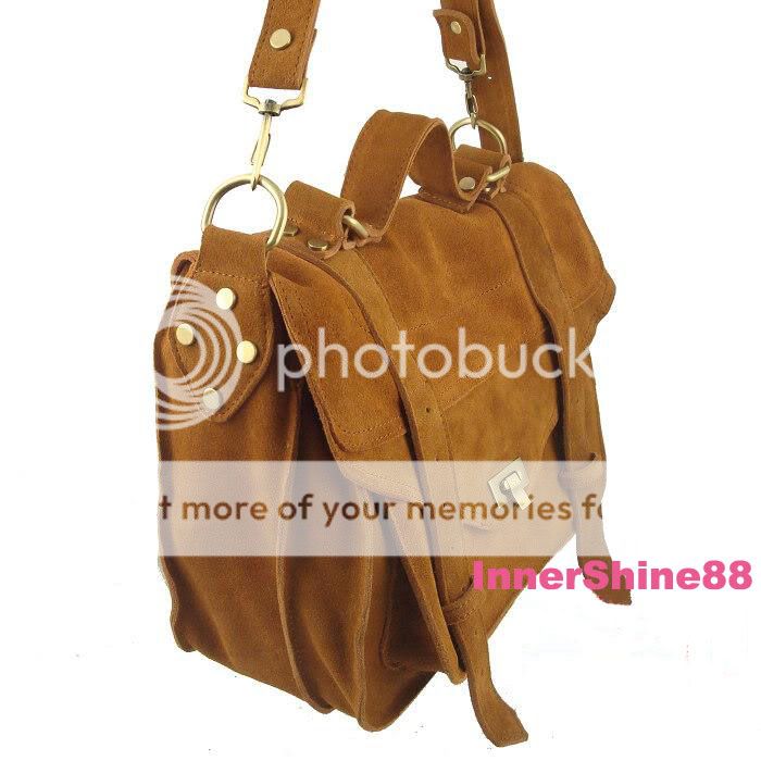 New Gossip Girl Real Suede Leather Satchel Shoulder Bag  