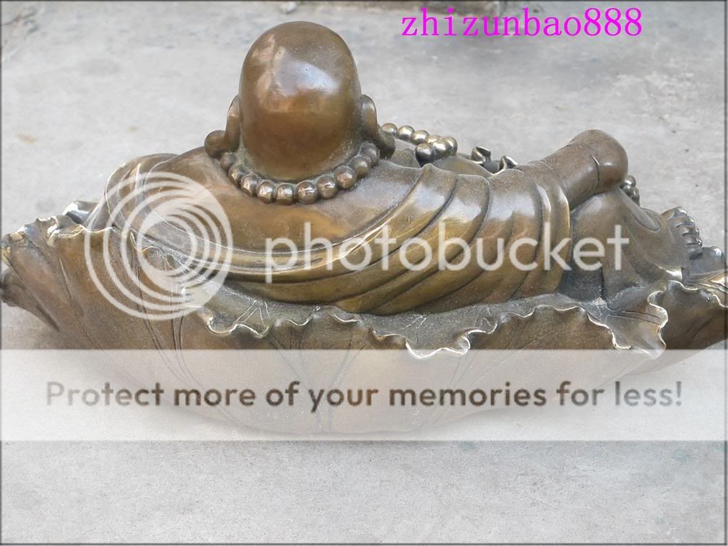 16chinese happy Pure Bronze Benevolent smile Maitreya Buddha  