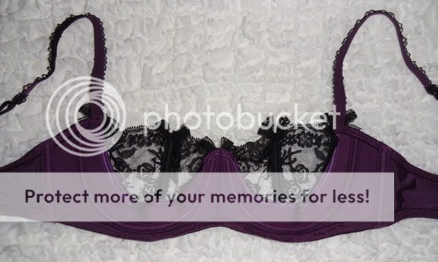 CHANTAL THOMASS Black & Purple Lace Bra US 3B, EU 80B  